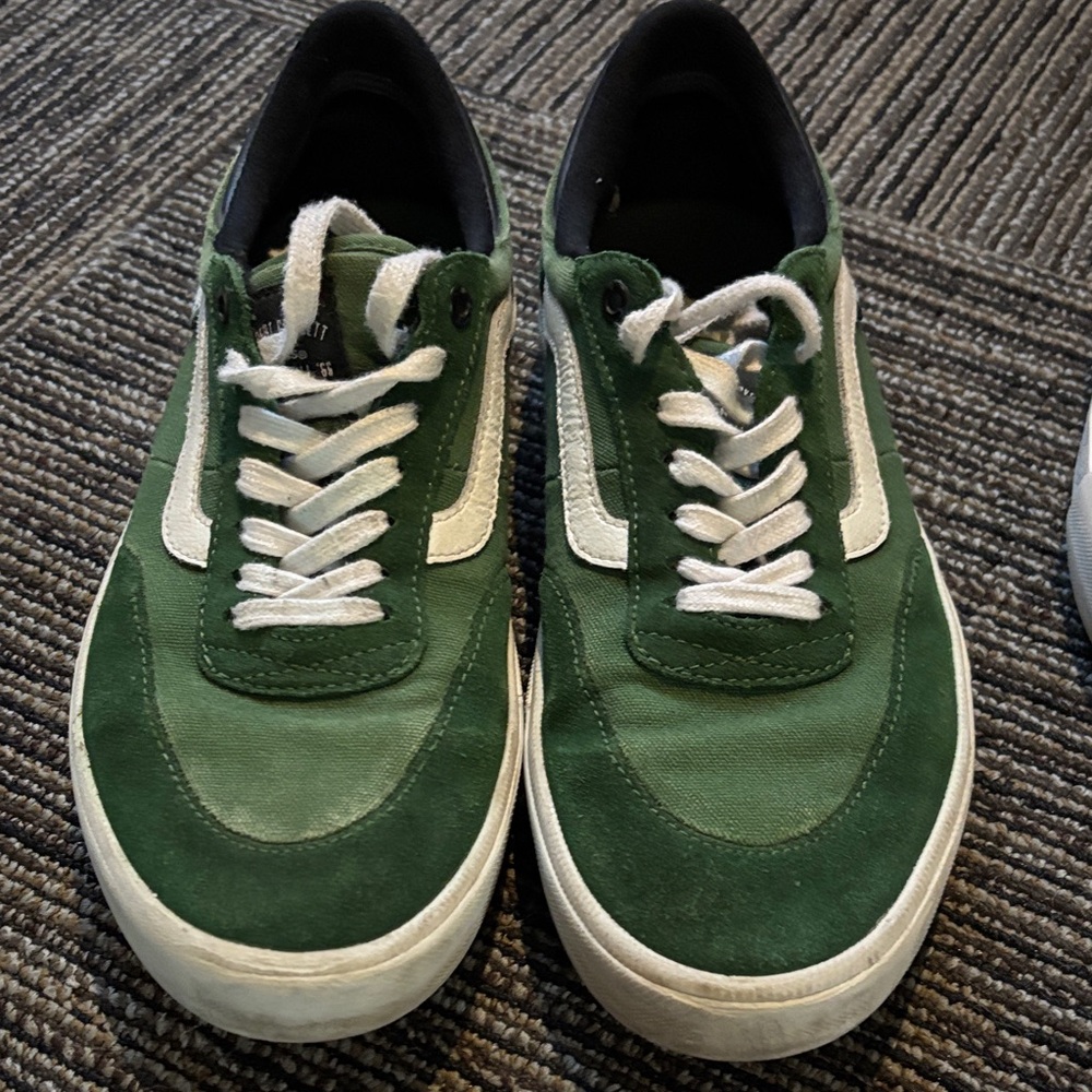 Vans Green and White Men's Sneakers